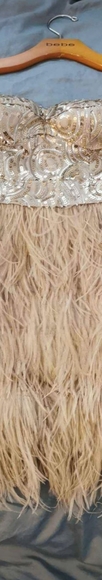 BEBE Sequin Feather Dress - Picture 1 of 2